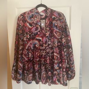 Paisley blouse 1x